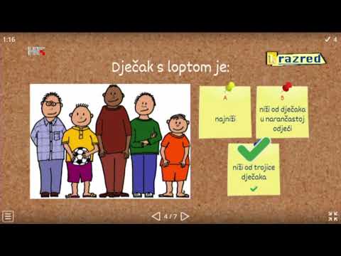 1. RAZRED – KVIZ: USPOREDBA VELIČINA