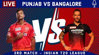 Live: Punjab Vs Bangalore, 3rd Match | PBKS Vs RCB Live Scores & hindi Commentary | LIVE - IPL 2022