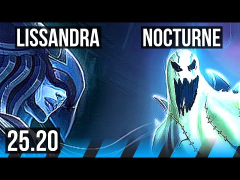 LISSANDRA vs NOCTURNE (MID) | Rank 6 Liss, 500+ games, 9/5/16 | KR Challenger | 25.20