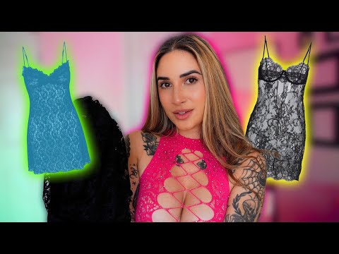 4K TRANSPARENT Dresses TRY ON with Mirror View! | Alanah Cole TryOn
