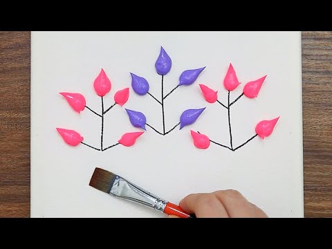 How to Simple -Swan- Painting on Canvas #867 - Serena Art