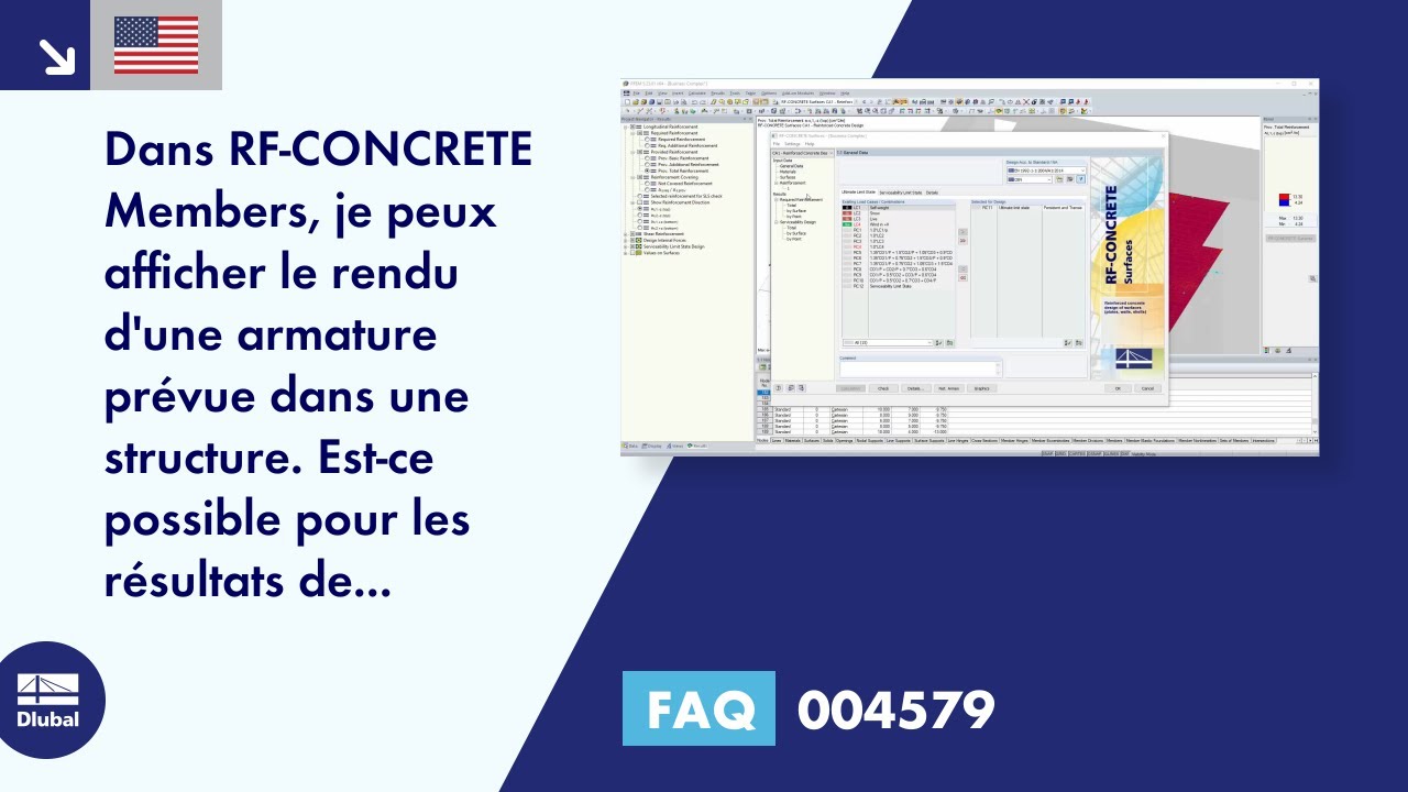 FAQ 004579 | Dans RF-CONCRETE Members, je peux afficher le rendu d&#39;une armature prévue...