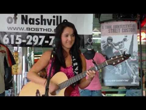 Caitlin Eadie playing Bost Harley Davidson for the NashvilleEar.com Songwriter Stage