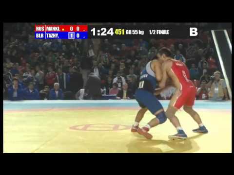 ЧЕ 2013 55 кг. Бехкан Манкиев - Тажиев (Белоруссия)