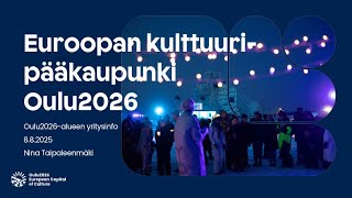 Teams-info Oulu2026-alueen yrityksille: kulttuuripääkaupunkivuoden mahdollisuudet