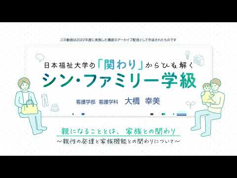 日本福祉大学の「関わり」からひも解くシン・ファミリー学級親になることとは、家族との関わり～親性の発達と家族機能との関わりについて～【紹介動画】