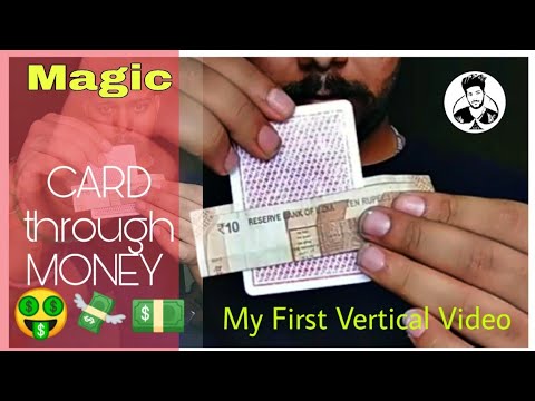 CARD through MONEY Magic trick | FIRST VERTICAL VIDEO