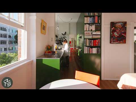 NEVER TOO SMALL:  Colourful Art Deco Micro Apartment, Sydney 27sqm/290sqft