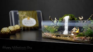 Making Terrarium Waterfall with Chocolate Box【Happy Valentine's Day/Ferrero Rocher/Diorama】