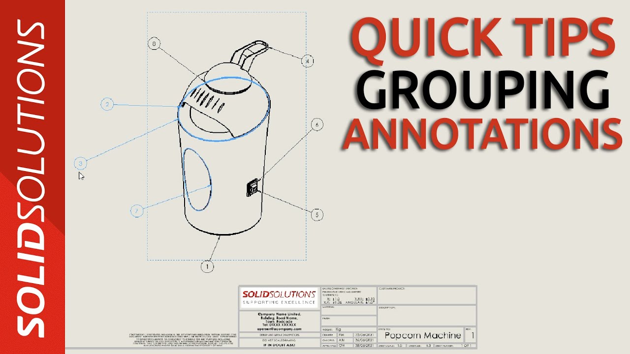 SOLIDWORKS Quick Tips - Grouping Annotations