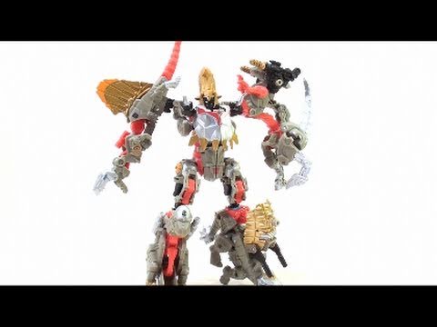 Video Review of the Transformers: Power Core Combiner Grimstone with Dinobots