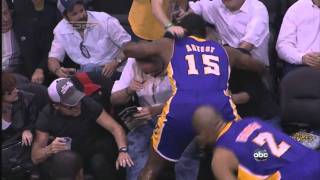 Ron Artest Destroys Spurs Fan's Coffee