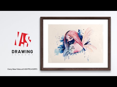 How to Draw Angel with Mask | Girl with Mask Drawing