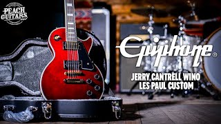 Video thumbnail for No Talking...Just Tones | Epiphone Jerry Cantrell "Wino" Les Paul Custom Wine Red by Peach Guitars
