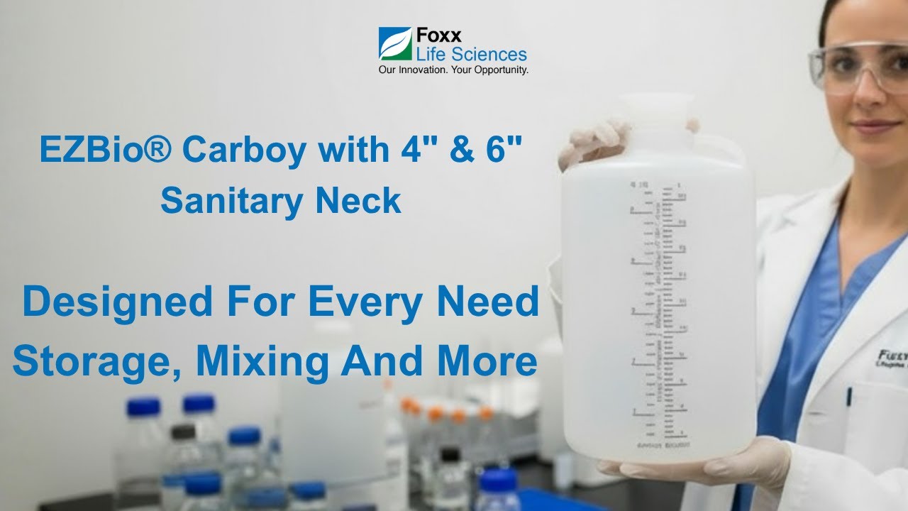 EZBio®pure Round Carboy with TC Sanitary Neck, PP, 50L Carboy, Sterile, 1/CS — video