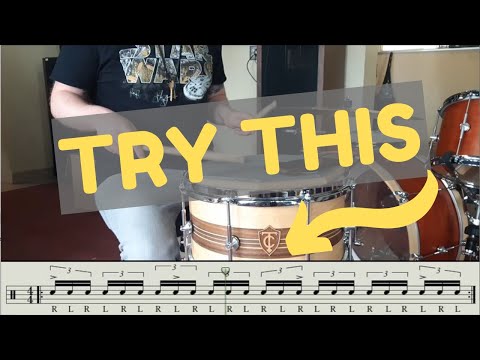 1 Minute Drum Lesson: 16th Note Triplet Accents #1
