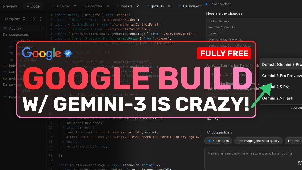 Google Gemini 3 Build Mode: This FULLY FREE Gemini-3 AI Coder is ACTUALLY INSANE!