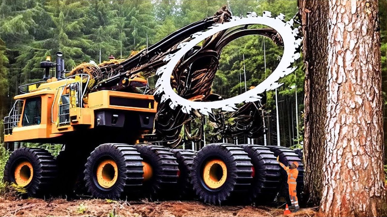 Incredible Fastest Big Chainsaw Cutting Tree Machines - Simple and Easy Wood Processing