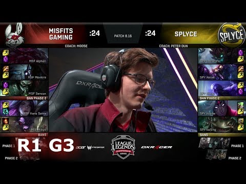 Splyce vs Misfits - Game 3 | Round 1 EU Regional Qualifier for S8 Worlds 2018 | MSF vs SPY G3