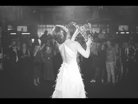 Pro sax player bride performs Jubel on her wedding day