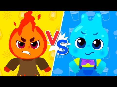 🔥Fire vs Water💧 | Nursery Rhymes | Sing Along | Kid's Songs | Lotty Friends