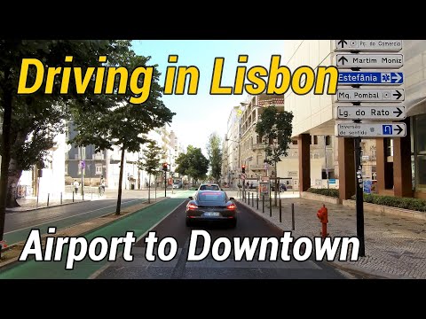 Driving in Lisbon from Airport to Downtown - Portugal [4K]
