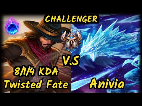DOPA (Apdo) (TWISTED FATE) vs ANIVIA - 8/1/4 KDA MID CHALLENGER GAMEPLAY - KR
