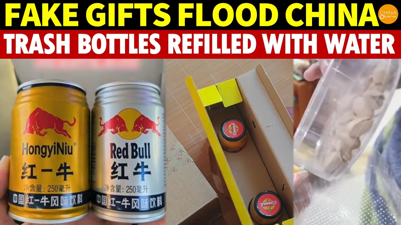 Millions of Fake New Year Gift Boxes Flood China! Counterfeit Red Bull, Bags Full of AIR–Total SCAM!