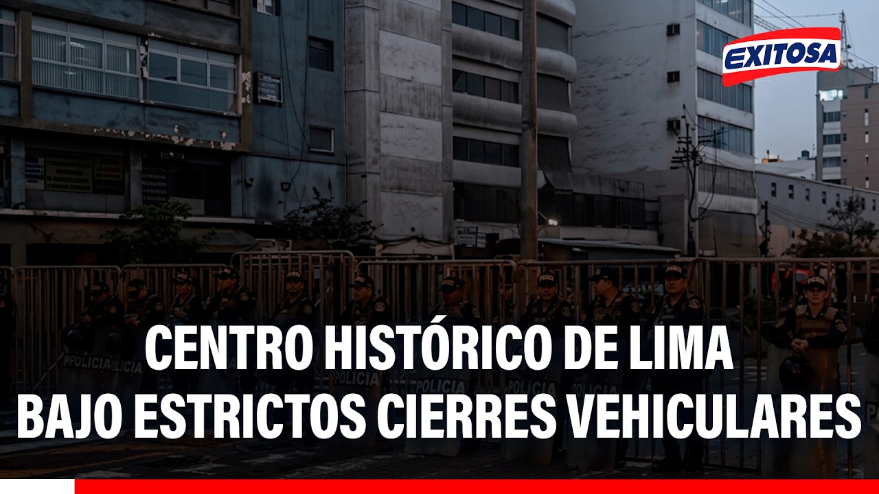 🔴🔵Se mantienen estrictos cierres vehiculares en diversas vías del Centro Histórico de Lima