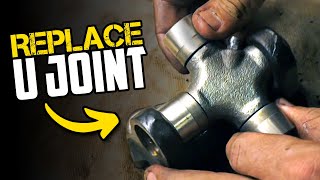 Remove & Replace a Universal U Joint from a driveline with Tool Press Puller clunking noise