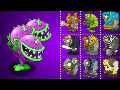 CHOMPER Plant LEVEL 1000 vs All Gargantuars - Plants vs Zombies 2 Mod