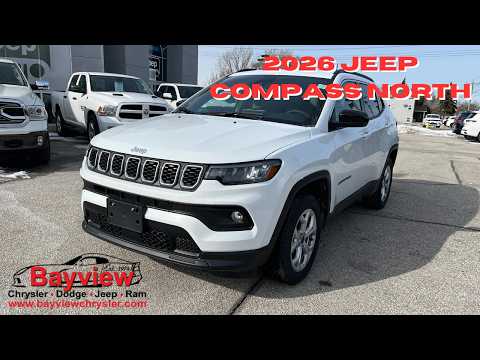 2026 Jeep Compass North 4x4 in White for sale at Bayview Chrysler Dodge Jeep Ram in Sarnia, ON