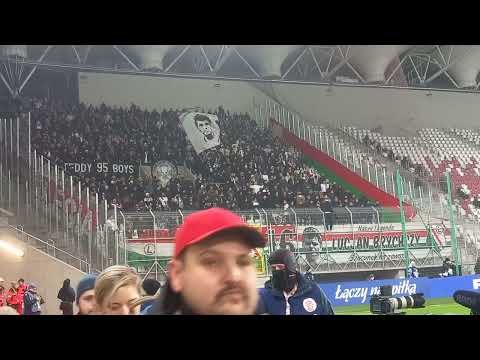 Doping kibiców Legii na meczu z ŁKS em w Łodzi