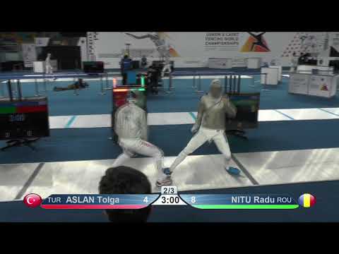 2021 228 Cadets T16 01 M S Individual Cairo EGY WCH BLUE NITU  ROU  vs ASLAN  TUR