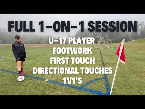Full 1-on-1 Soccer Training Session | Improving Footwork, First Touch, & Directional Touches | 1v1's