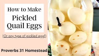 Making Pickled Quail Eggs (or any type of pickled egg!)
