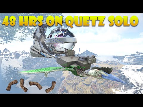 Surviving 48 Hrs Solo on a Quetz on a FIBERCRAFT server | Ark