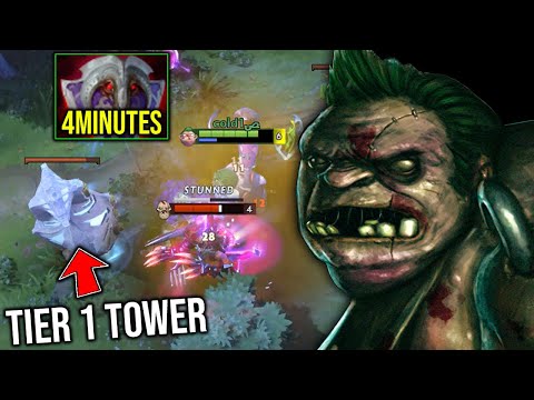 OMG Pudge 4Mins Vanguard  - This Pudge dive Life stealer in Tier1 tower!