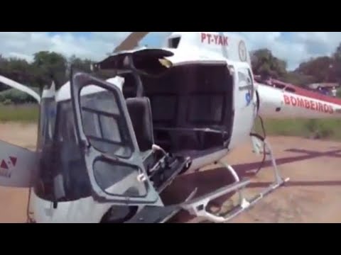 HELICOPTER CRUSHES AND SPLIT INTO TWO BEFORE TAKE OFF