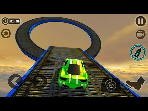 Impossible Stunt Car Tracks 3D: Green Car Driving Stunts Levels 13 & 14 - Android iOS GamePlay