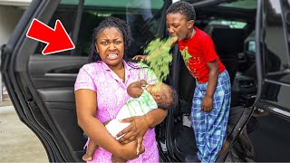 Kasen THREW UP All Over His BABY Sister!