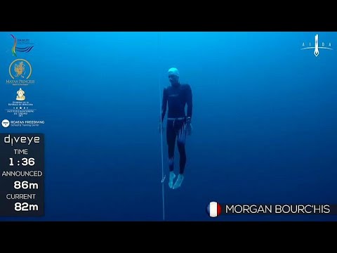 Weltmeisterschaft im Apnoetauchen: Titelfavorit Morgan Bourc'his (41)