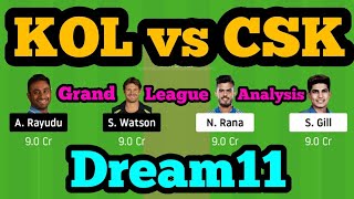 KOL vs CSK Dream11| KOL vs CSK | KOL vs CSK Dream11 Team|