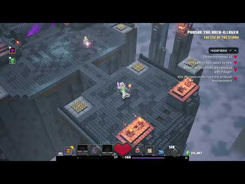 [Minecraft Dungeons] Crazy Obsidian Pinnacle, -60% Player Health, 3X Threat Increased | New DPS buld
