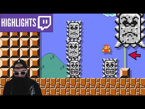 1-1 but with a Thwomp twist.. [Super Mario Maker 2 Twitch Highlights]
