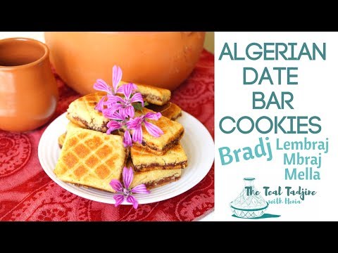 Algerian Date Bars | Bradj, Losanges de Semoule aux Dattes, براج بالتمر