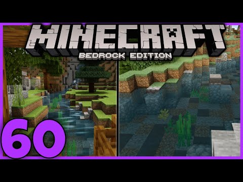A CUSTOM RIVER AND WATERFALL! - Bedrock Survival 60 [Minecraft | Single Player | Let's Play]