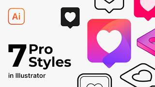 How to design icons in Illustrator with 7 pro styles