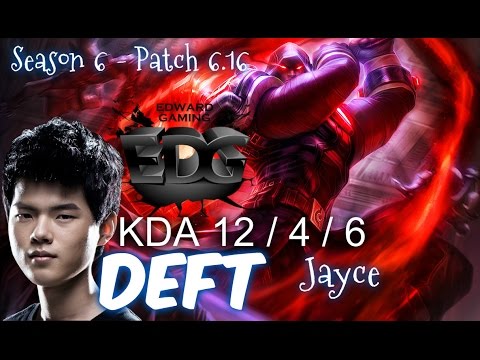 EDG Deft JAYCE vs GRAVES Jungle - Patch 6.16 KR Ranked | League of Legends