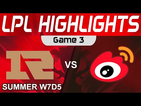 RNG vs WBG Highlights Game 3 LPL Summer Season 2023 W7D5 Royal Never Give Up vs Weibo Gaming